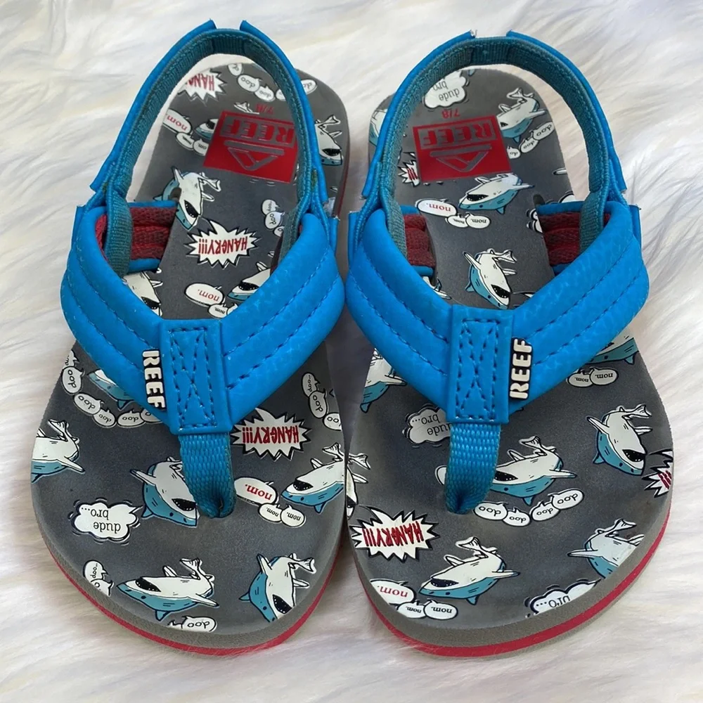 •reef• LITTLE AHI {blue & red} Toddler [flip flop] Thong Sandal